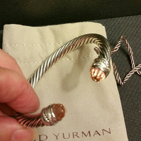David Yurman Morganite & Diamond Cuff Bracelet - Picture 4 of 6